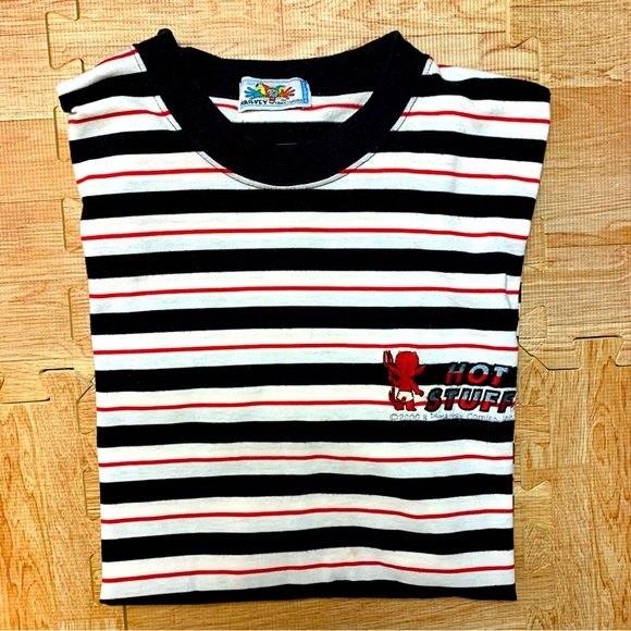VTG Hot Stuff The Little Devil Striped Shirt Small Fits Large Harvey Comics 2000 - Picture 12 of 12